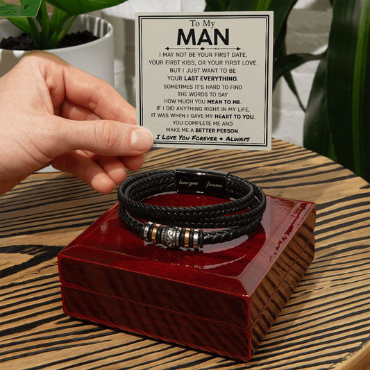 Gift For Husband - My Man, Last Everything - Love You Forever Bracelet